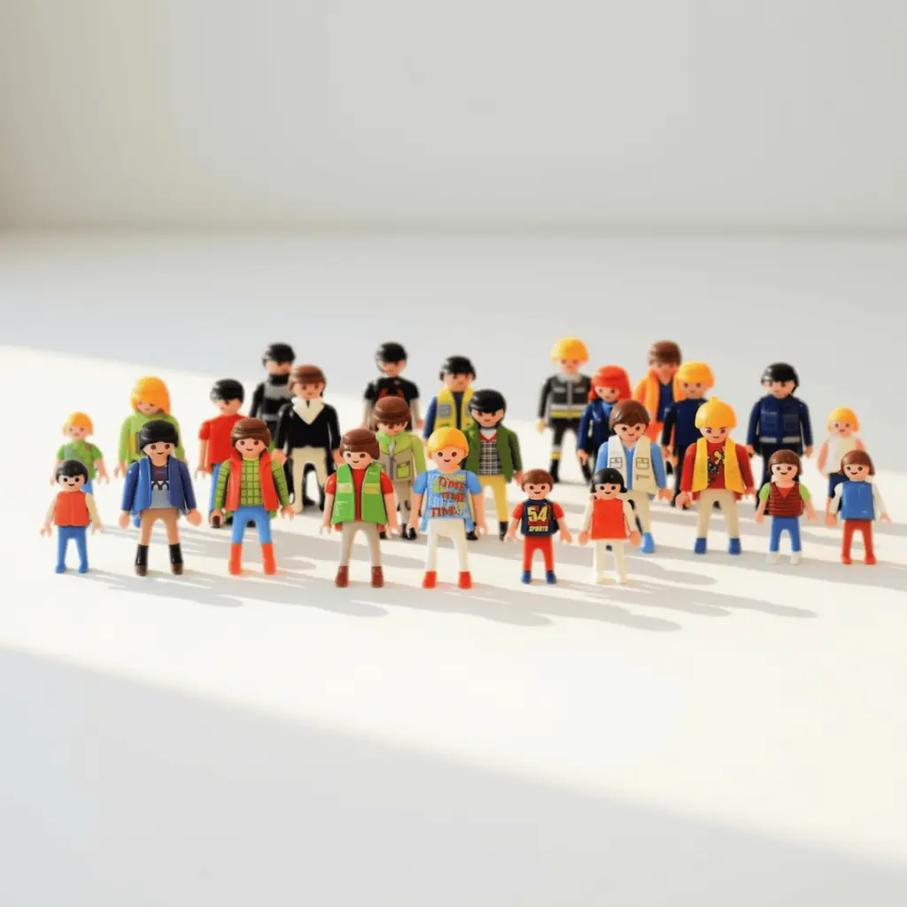 Spielfiguren in einer Aufstellung